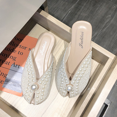 Νέο μοντέλο γυναικείες κλειστές παντόφλες μεπέρλες σε διάφορα χρώματα