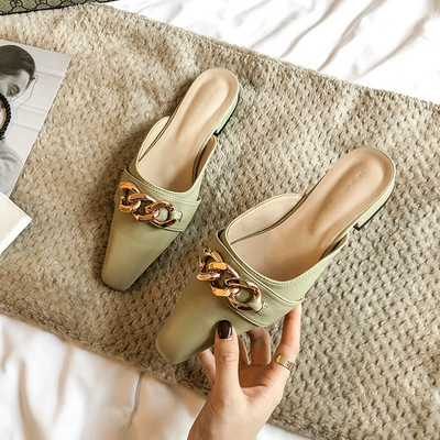 Νέο μοντέλο γυναικείες καθημερινές παντόφλες με μεταλλική αγκράφα