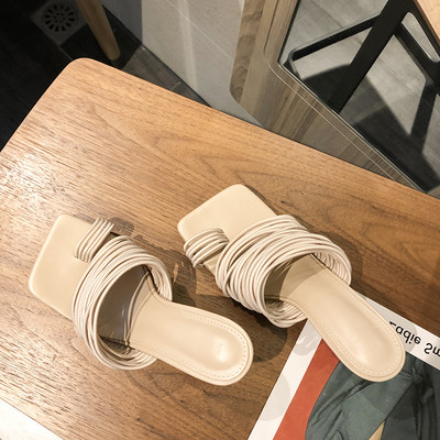 Νέο μοντέλο γυναικείες καθημερινές παντόφλες με ψηλό τακούνι