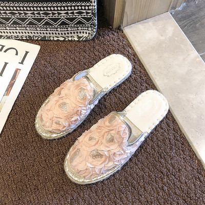 Νέο μοντέλο γυναικείες καθημερινές παντόφλες με λουλούδια 3D