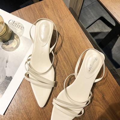 Νέο μοντέλο γυναικείες παντόφλες μυτερά μοντέλο με φτέρνα