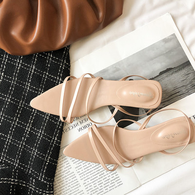 Νέο μοντέλο γυναικείες παντόφλες μυτερά μοντέλο με φτέρνα