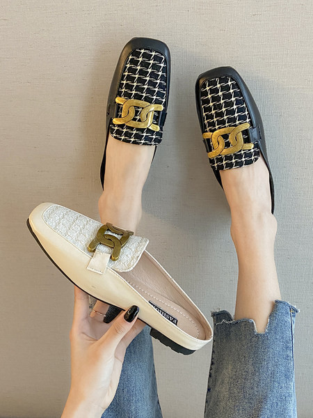 Ženske papuče od umjetne kože u dvije boje