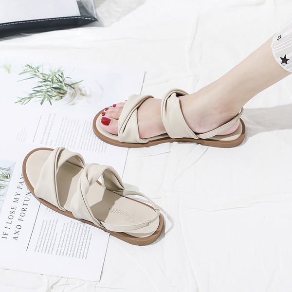 Casual γυναικεία σανδάλια από οικολογικό δέρμα - δύο χρώματα