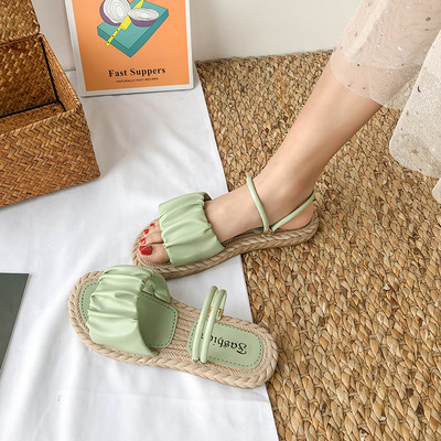 Νέο μοντέλο γυναικείασανδάλια με λουράκια σε μπεζ, καφέ και πράσινο χρώμα