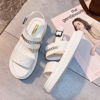 Novi model ženskih sandala od eko kože sa debelim đonom i lancem