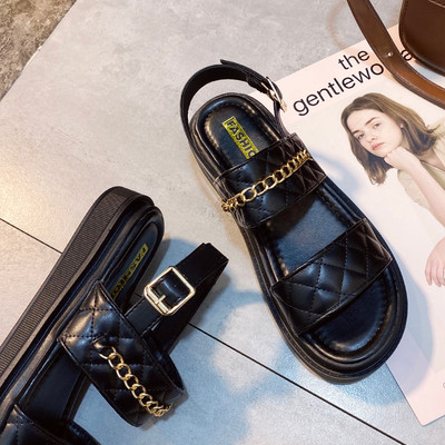 Novi model ženskih sandala od eko kože sa debelim đonom i lancem