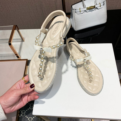 Νέο μοντέλο γυναικεία σανδάλια με πέρλες - τρία χρώματα