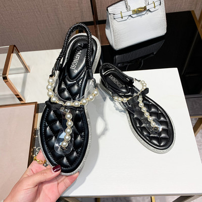 Νέο μοντέλο γυναικεία σανδάλια με πέρλες - τρία χρώματα