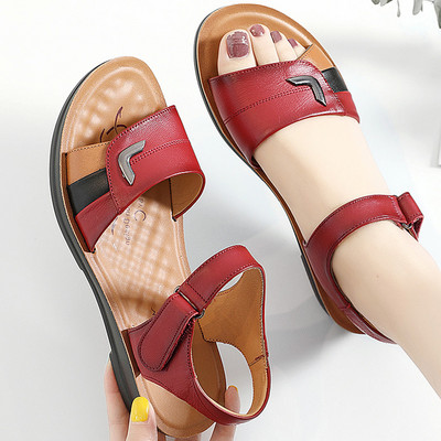 Ženske casual sandale u crvenoj i crnoj boji