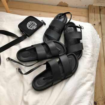 Дамски гумени сандали в черен цвят 