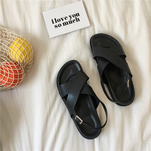 Ženske casual sandale od eko kože - običan model