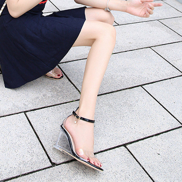 Ženske sandale sa remenčićima i prozirnom petom u više boja