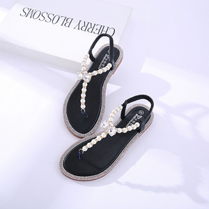 Ležerne ženske sandale sa kamenčićima i biserima u tri boje