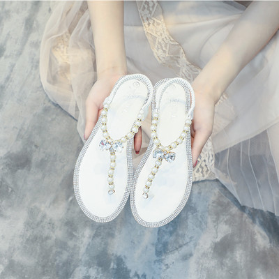 Ležerne ženske sandale sa kamenčićima i biserima u tri boje