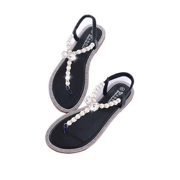 Ležerne ženske sandale sa kamenčićima i biserima u tri boje