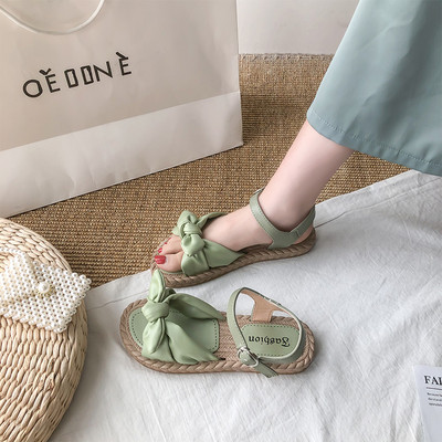 Γυναικεία casual σανδάλια με κορδέλα και αγκράφα