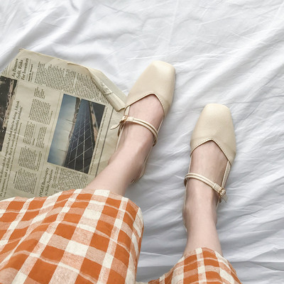 Ženske zatvorene sandale sa kopčom - eko koža