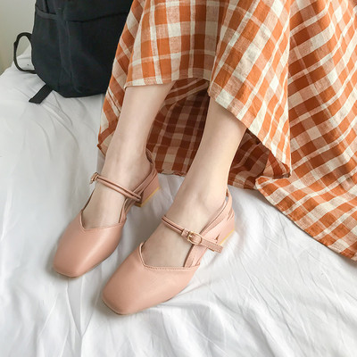 Ženske zatvorene sandale sa kopčom - eko koža