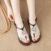 Ženske sandale sa cvijetom i perlama