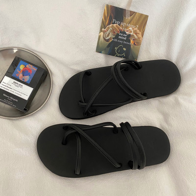 Ženske kožne sandale s ravnim đonom