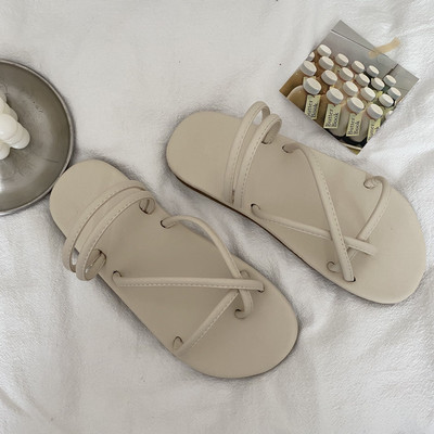 Ženske kožne sandale s ravnim đonom