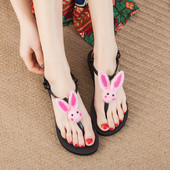 Ležerne sandale s 3D elementom zečića