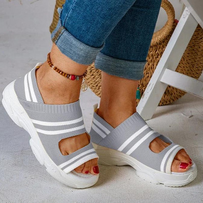 Ženske sandale od tekstila sa platformom od 5 cm