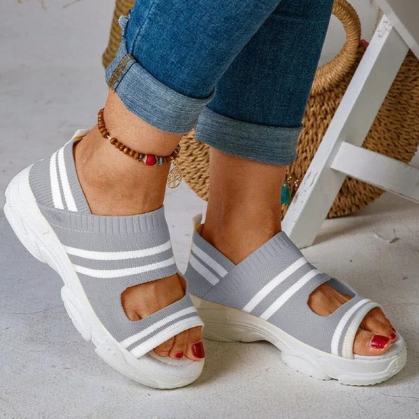 Ženske sandale od tekstila sa platformom od 5 cm