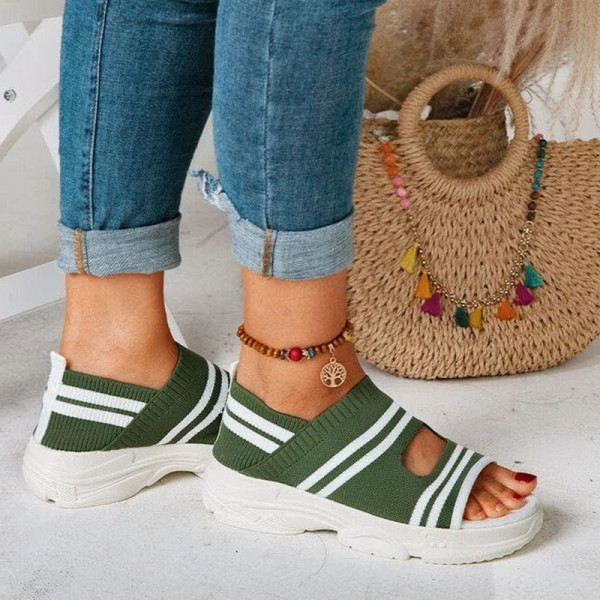 Ženske sandale od tekstila sa platformom od 5 cm