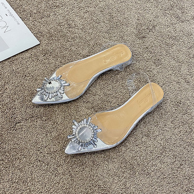 Novi model ženskih špic sandala na visoku petu i kamenčiće