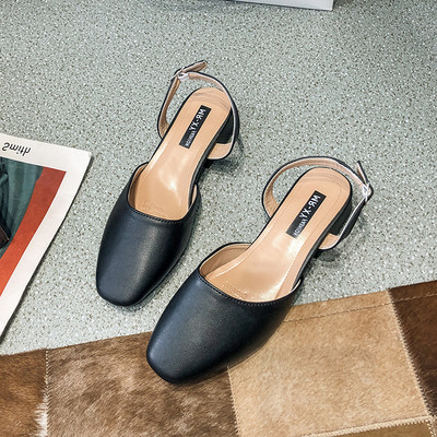 Ležerne ženske sandale od umjetne kože na petu