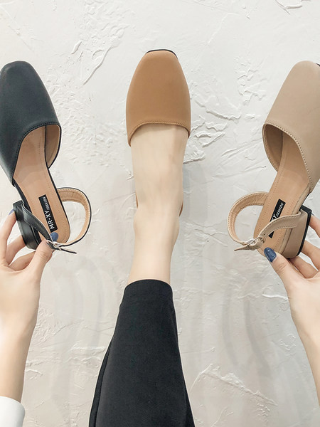 Ležerne ženske sandale od umjetne kože na petu