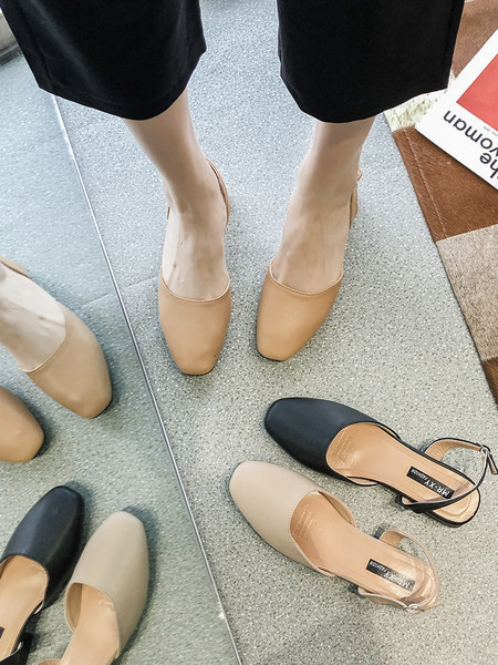 Ležerne ženske sandale od umjetne kože na petu