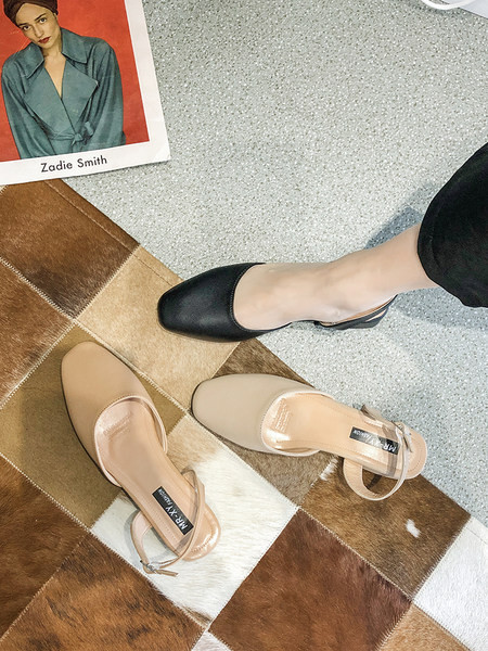 Ležerne ženske sandale od umjetne kože na petu