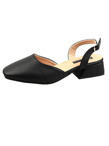 Ležerne ženske sandale od umjetne kože na petu