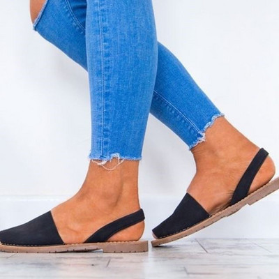 Ljetne sandale od eko antilop kože sa ravnim đonom - velike veličine