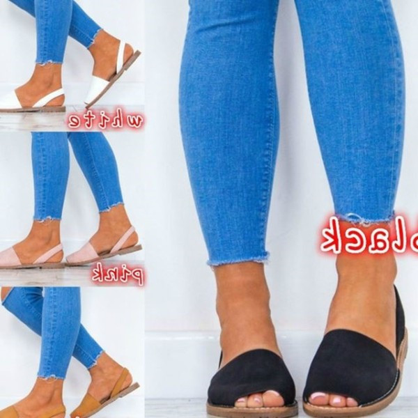 Ljetne sandale od eko antilop kože sa ravnim đonom - velike veličine