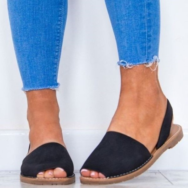 Ljetne sandale od eko antilop kože sa ravnim đonom - velike veličine