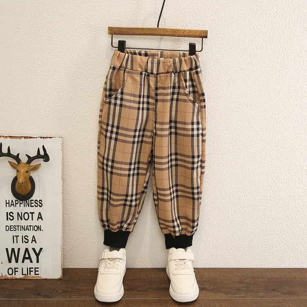 Dnevni dječji komplet za dječake dvodijelna bluza + karirane hlače