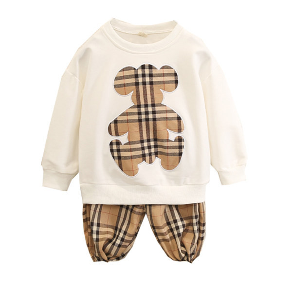 Dnevni dječji komplet za dječake dvodijelna bluza + karirane hlače