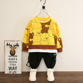 novi model dječjeg kompleta za dječake dvodijelne bluze sa medvjedićima i hlačama