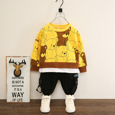 novi model dječjeg kompleta za dječake dvodijelne bluze sa medvjedićima i hlačama