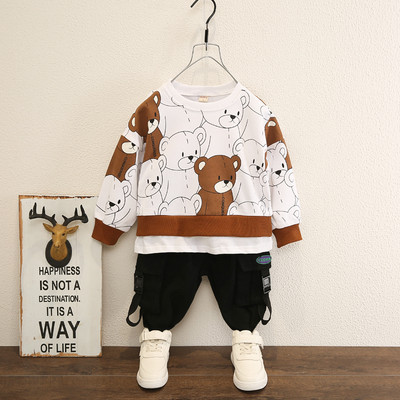 novi model dječjeg kompleta za dječake dvodijelne bluze sa medvjedićima i hlačama