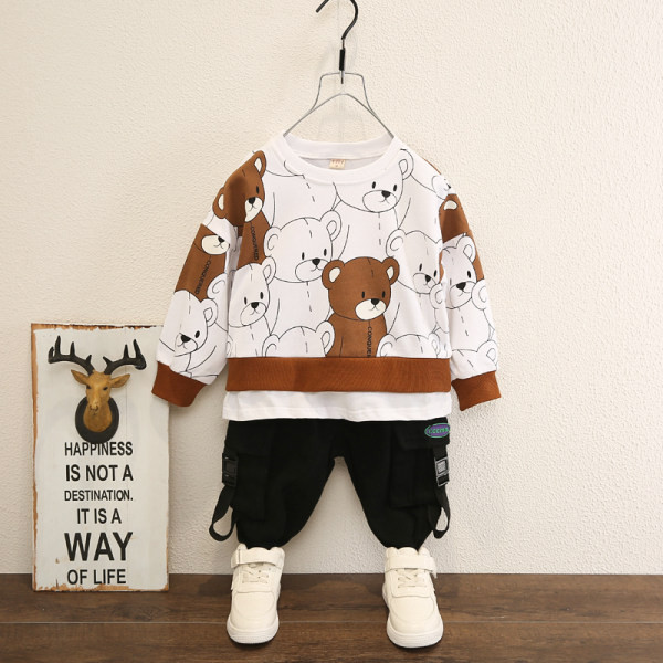 novi model dječjeg kompleta za dječake dvodijelne bluze sa medvjedićima i hlačama
