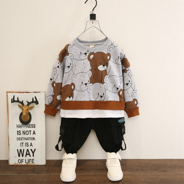 novi model dječjeg kompleta za dječake dvodijelne bluze sa medvjedićima i hlačama