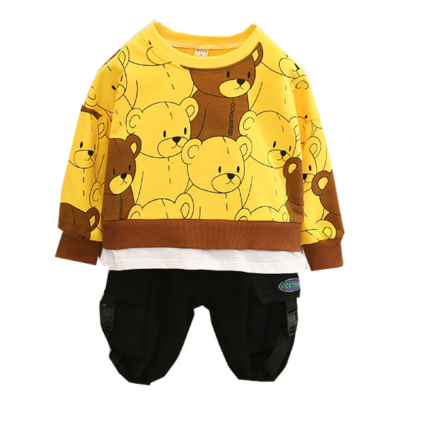 novi model dječjeg kompleta za dječake dvodijelne bluze sa medvjedićima i hlačama