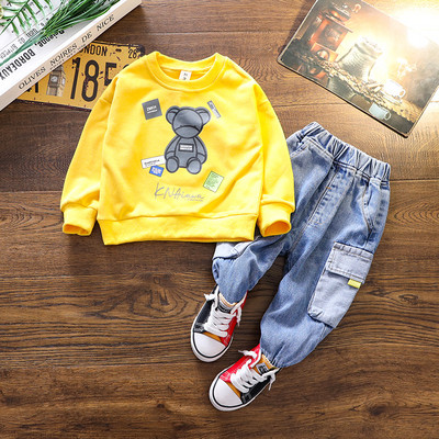 Dječji casual komplet bluza s medvjedićem i traperice