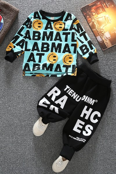 Laste igapäevane komplekt kirjadega - poistele