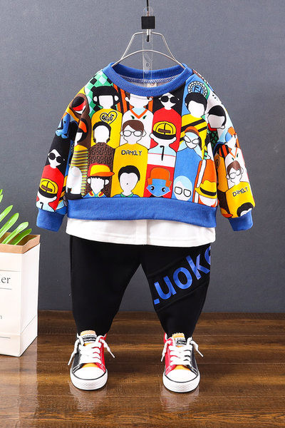 Vaikiškas dviejų dalių kasdieninis rinkinys berniukams